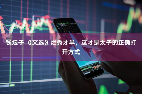 钱坛子 《文选》烂秀才半，这才是太子的正确打开方式